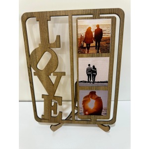 Love Yazılı Dekoratif Ahşap Çerçeve – 20x25 cm